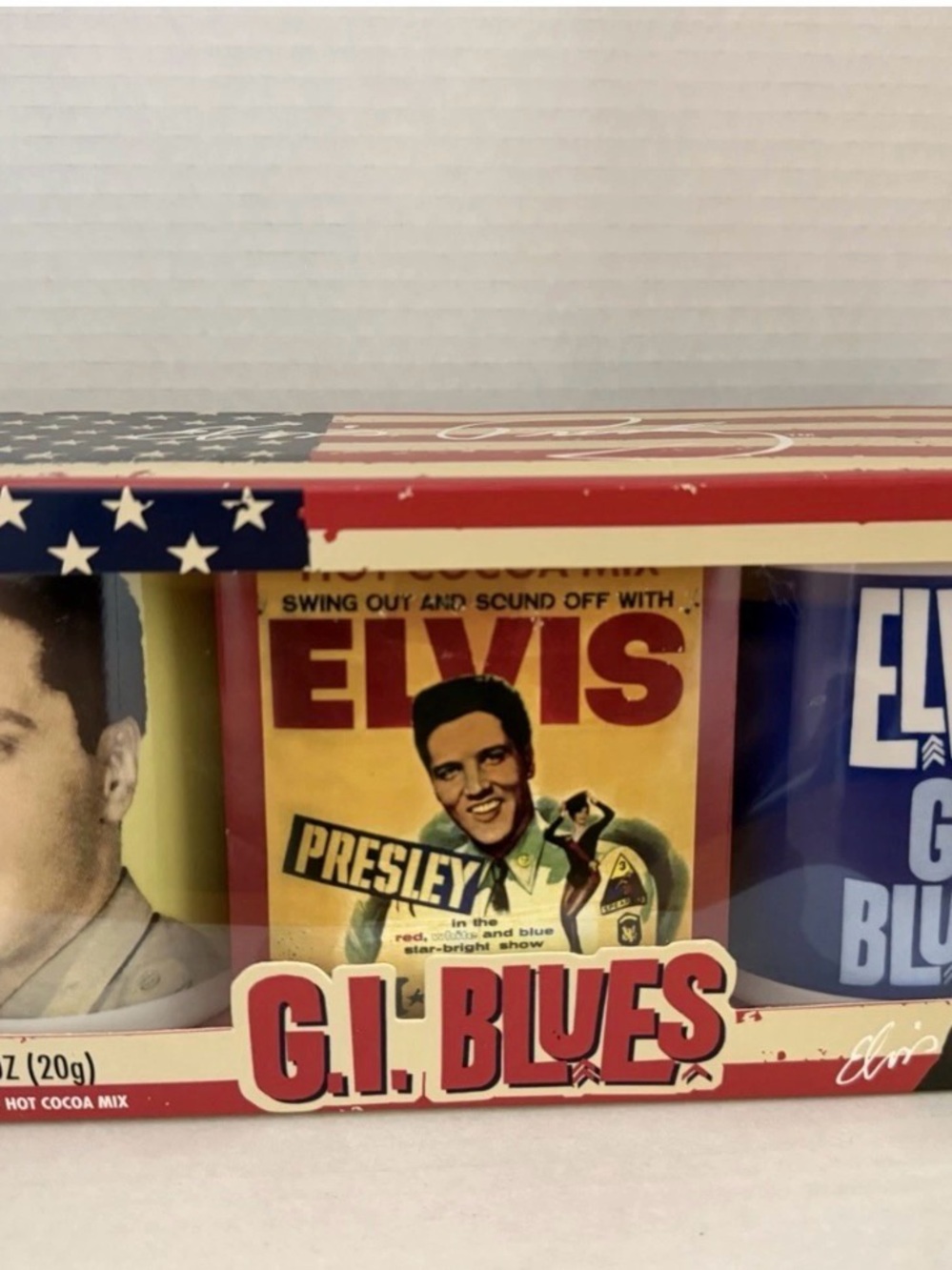 Elvis G.I. Blues Collectible Mug Set - Red & Blue